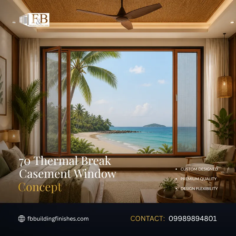 70 thermal break system casement windows