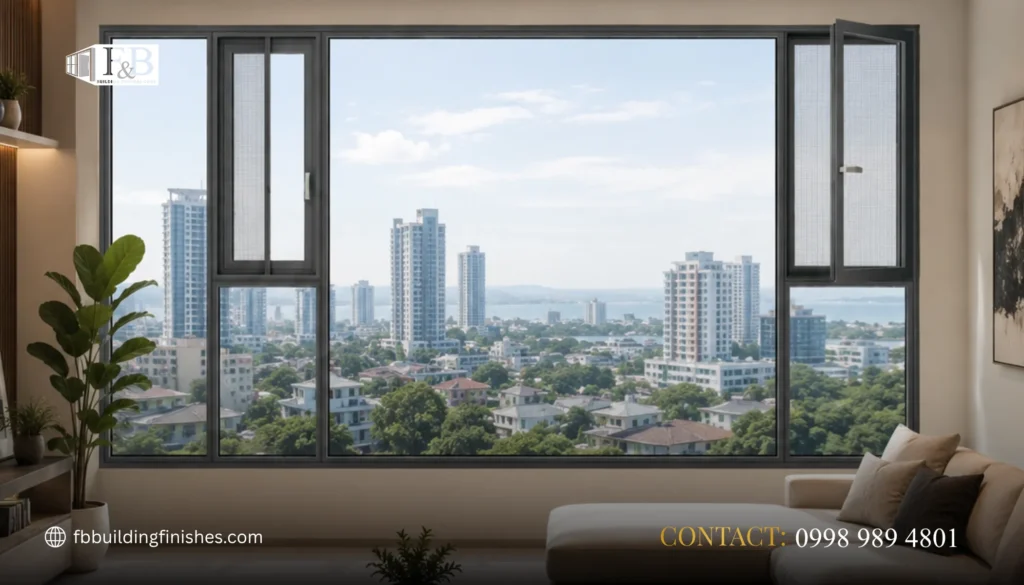 Modern Philippine home with aluminum windows